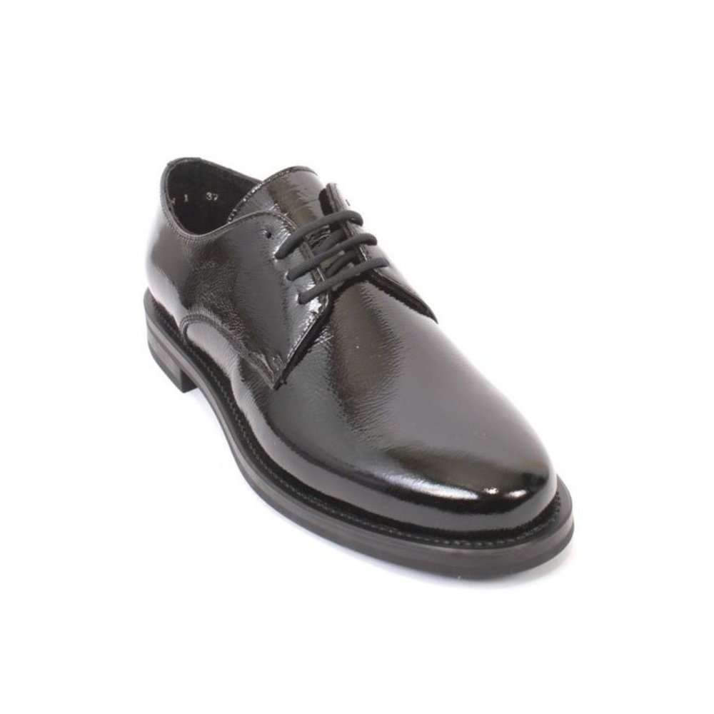Frau 98a Black Patent Leather Lace-Up Shoes